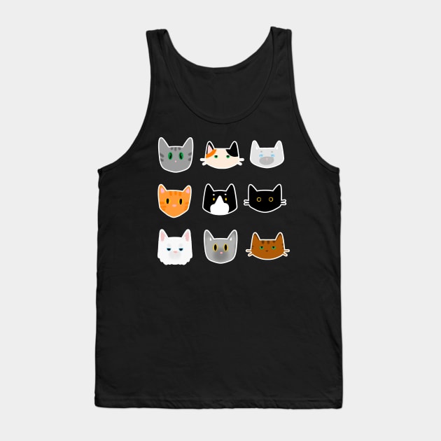 Cute Cats Pattern Tank Top by SusanaDesigns